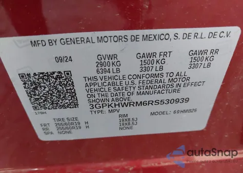 2024 Honda Prologue Touring from USA, damaged, VIN 3GPKHWRM6RS530939